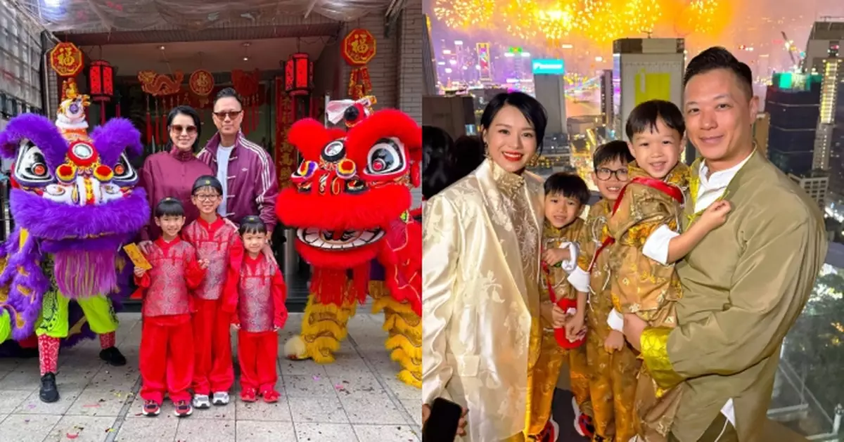 胡杏兒老公回顧晒相農曆新年 一家五口過年節目豐富又精彩