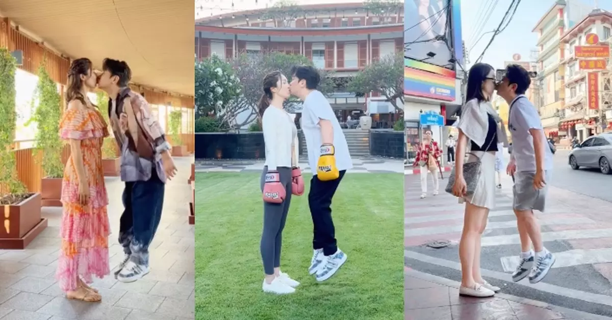 與李亞男拍片連環放閃 王祖藍跳起親吻愛妻晒恩愛