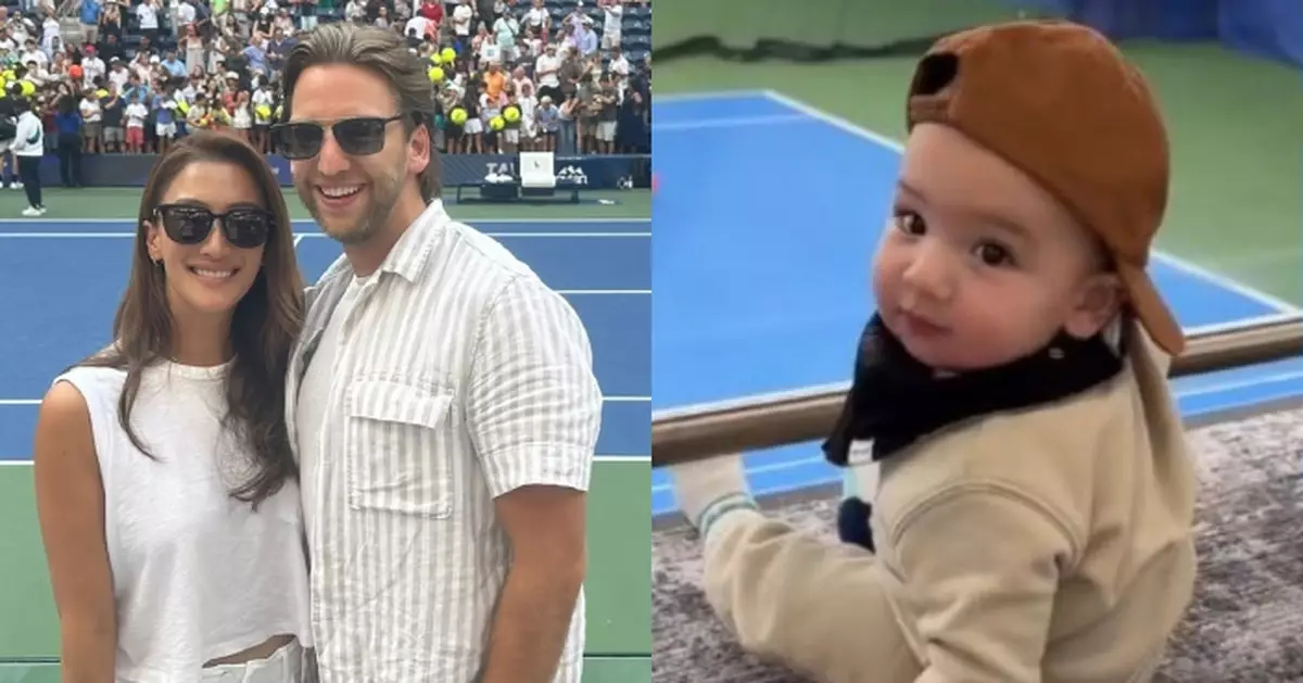 謝婷婷7個月大混血囝囝首度曝光 眼仔睩睩化身媽媽頭號網球粉絲