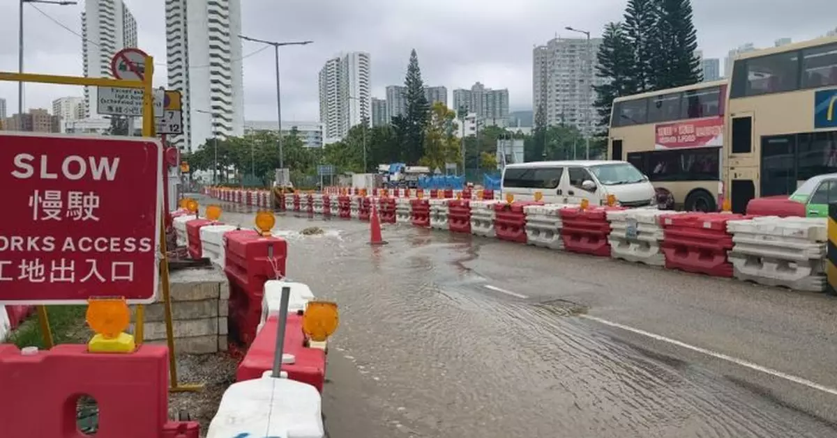沙田大涌橋路鹹水管滲漏 多條巴士線改道 水務署爭取星期日晚前修復