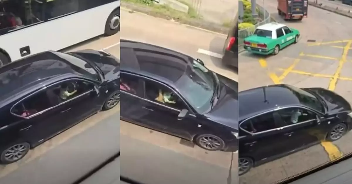 行駛中私家車小童坐大髀扭軚　網民轟離譜籲報警　亦有指或是左軚車小童玩假軚盤