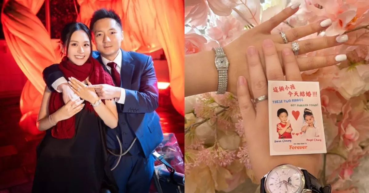 鍾培生求婚不足一個月即有喜訊 莊雅婷晒巨型鑽戒宣布已結婚