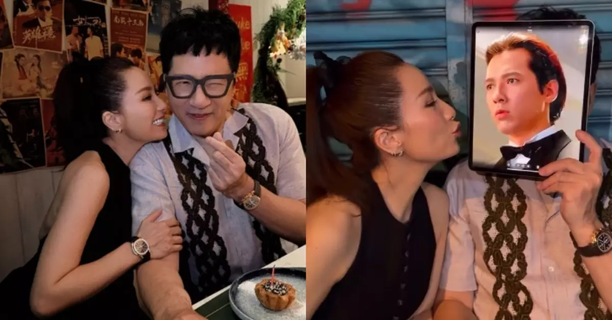 胡蓓蔚拍片慶與單立文結婚18周年 「侯賽因」驚喜現身？！