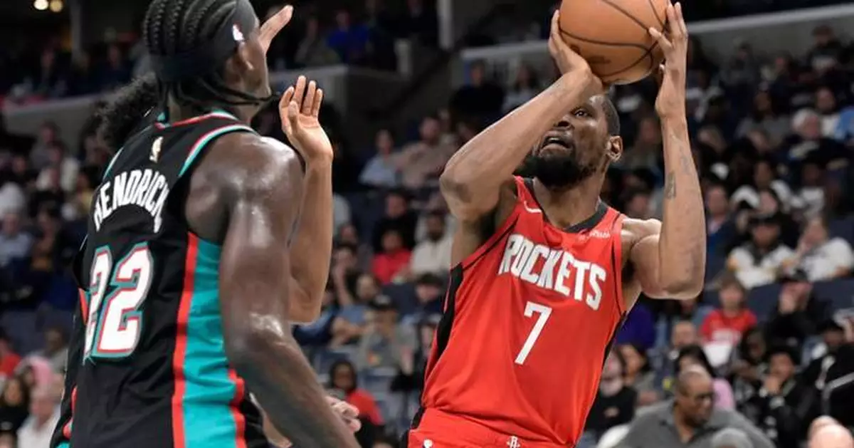 杜蘭特25分領軍末節發力 侯斯頓火箭挫孟菲斯灰熊止連敗