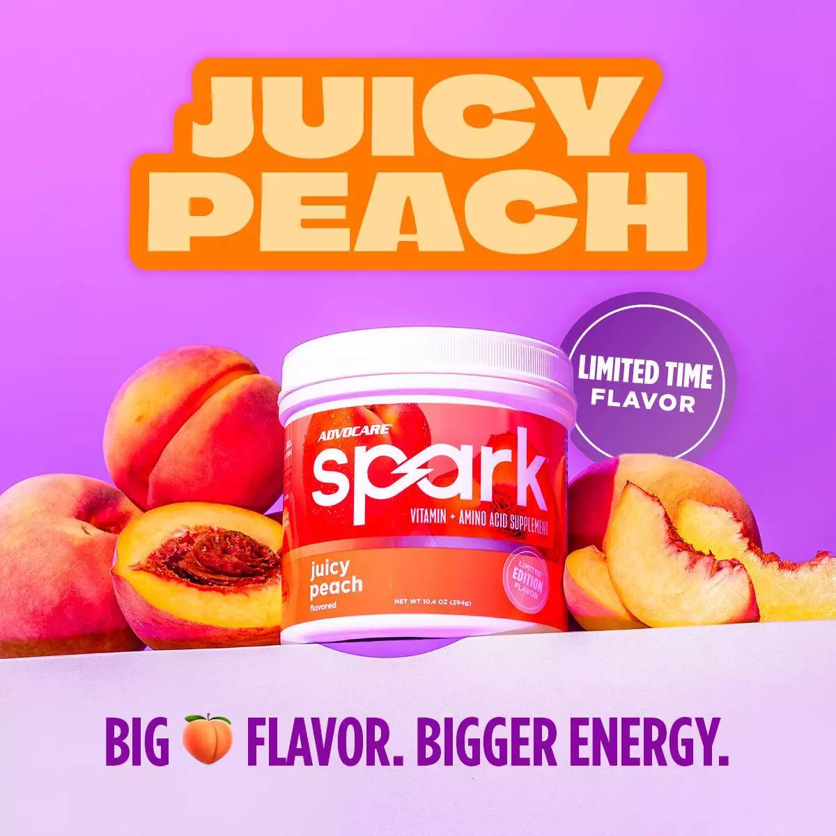 AdvoCare的Spark蜜桃味飲品延續了顧客信賴的一貫維他命、氨基酸及提升專注力配方，現更加入順滑多汁的口味，充滿活力且全日皆宜。無論是應付繁忙早晨、擊退午後疲倦，抑或為運動作準備，這款期間限定的Spark口味都能為日常帶來蜜桃的清新滋味。 AP圖片