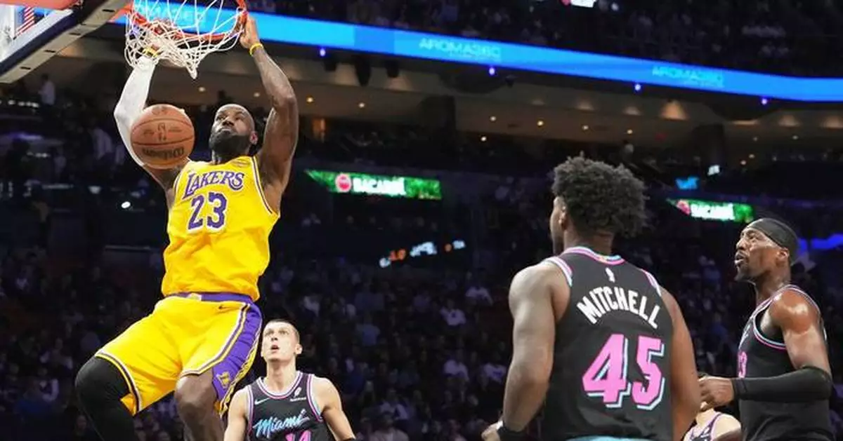 NBA湖人挫熱火八連勝 盧卡當錫轟60分