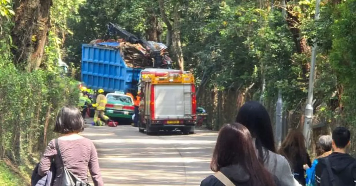 粉錦公路有的士與貨車相撞　一名女乘客死亡