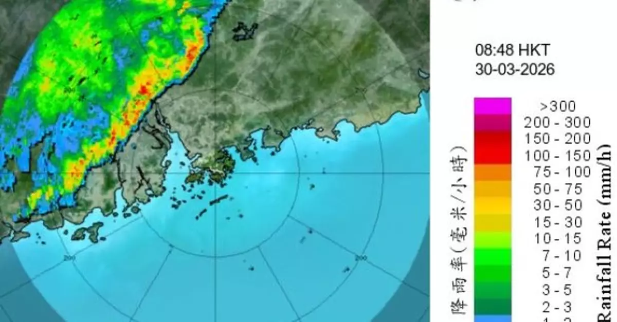 強雷雨區料未來一兩小時開始影響本港　或有強烈狂風雷暴猛烈陣風
