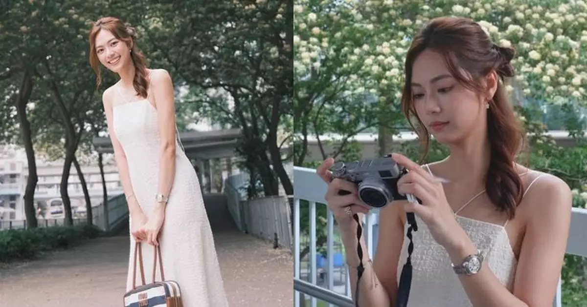 游嘉欣現身魚木花海打卡 純白Look散仙氣