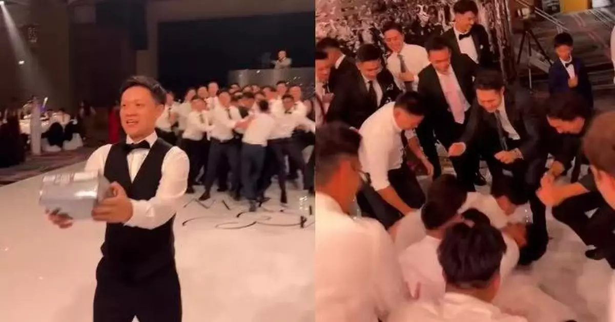 新郎婚禮捧花改拋「寶可夢卡牌」 現場男賓客瘋搶上演「大亂鬥」場面勁歡樂