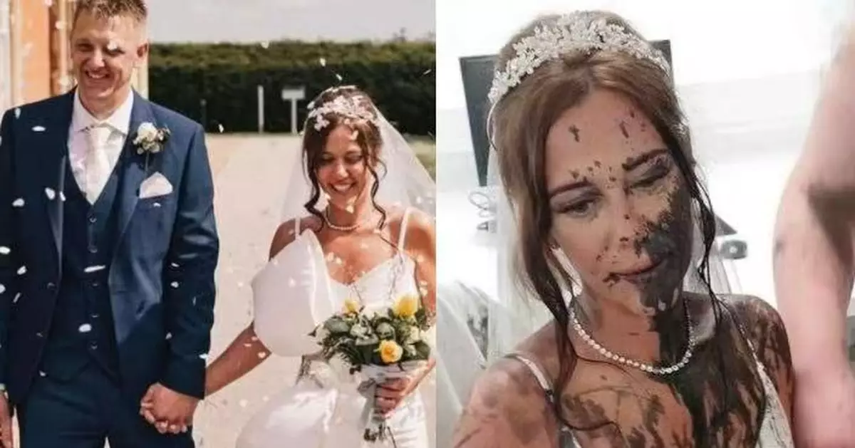 與嫂嫂結怨遭復仇！英新娘婚禮現場被對方闖入潑黑漆毀婚紗留陰影