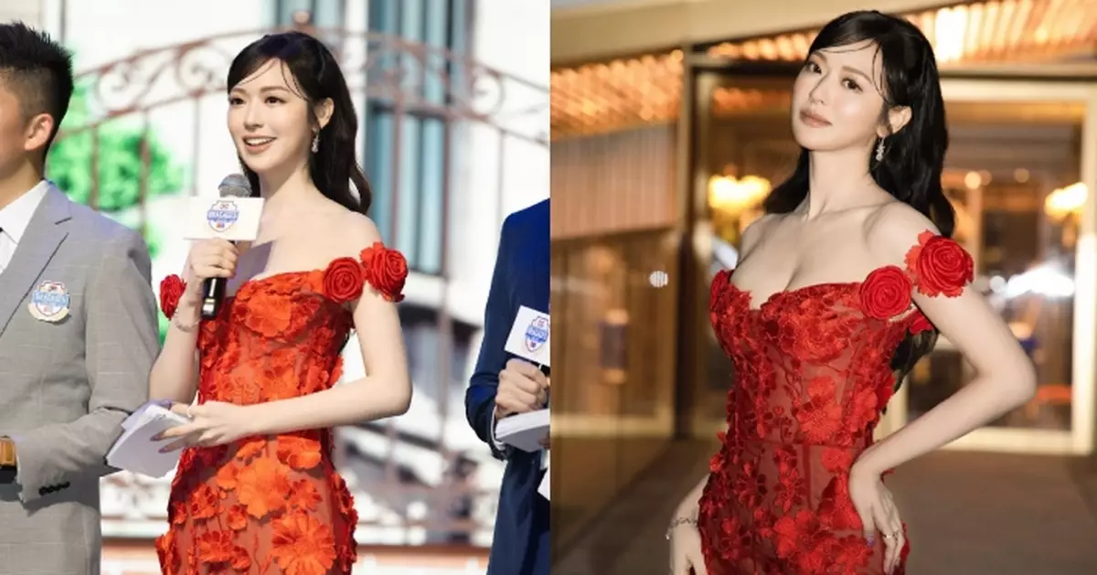 馮盈盈成司儀界新寵 紅色低胸晚裝主持晚宴索爆