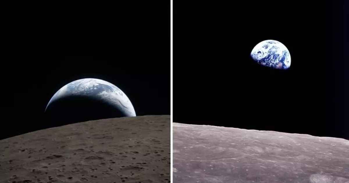 阿提米絲2號拍攝「地球落」 呼應阿波羅8號經典照片「地球升」
