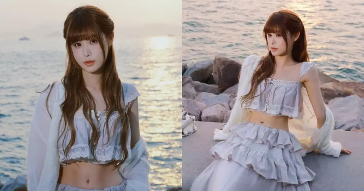 古佩玲分享海邊唯美寫真 露腰小北心晒最強馬甲線