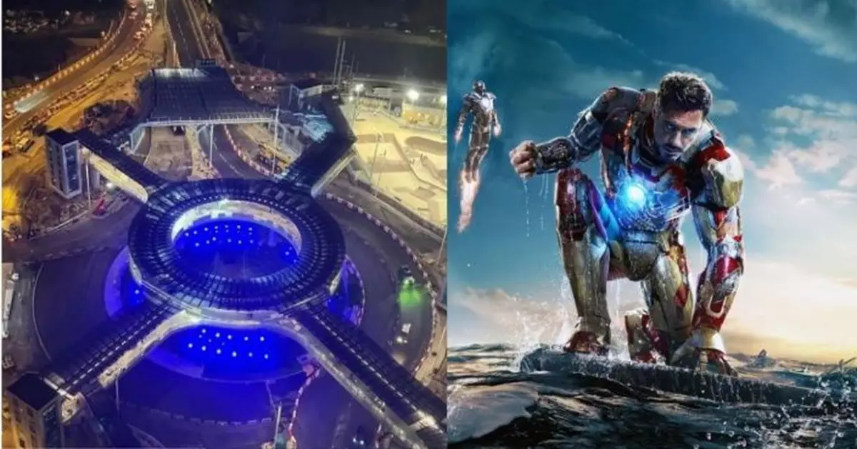 港男驚見粉嶺繞道龍躍頭交匯處天橋極似某物 網民：風水陣定外星基地？