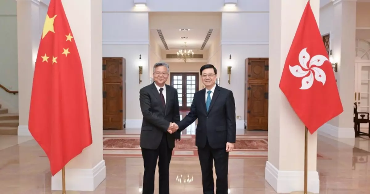 李家超禮賓府會見湖北省省長李殿勛 就深化鄂港合作交流意見