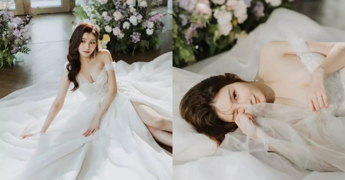 沈殷怡婚紗造型太犯規 Deep V設計盡顯「女神級」身材