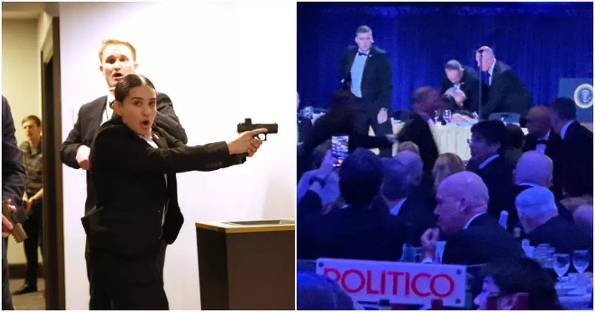 白宮記者晚宴現場突爆槍聲 特工緊急護送特朗普夫婦撤離 槍手當場被捕