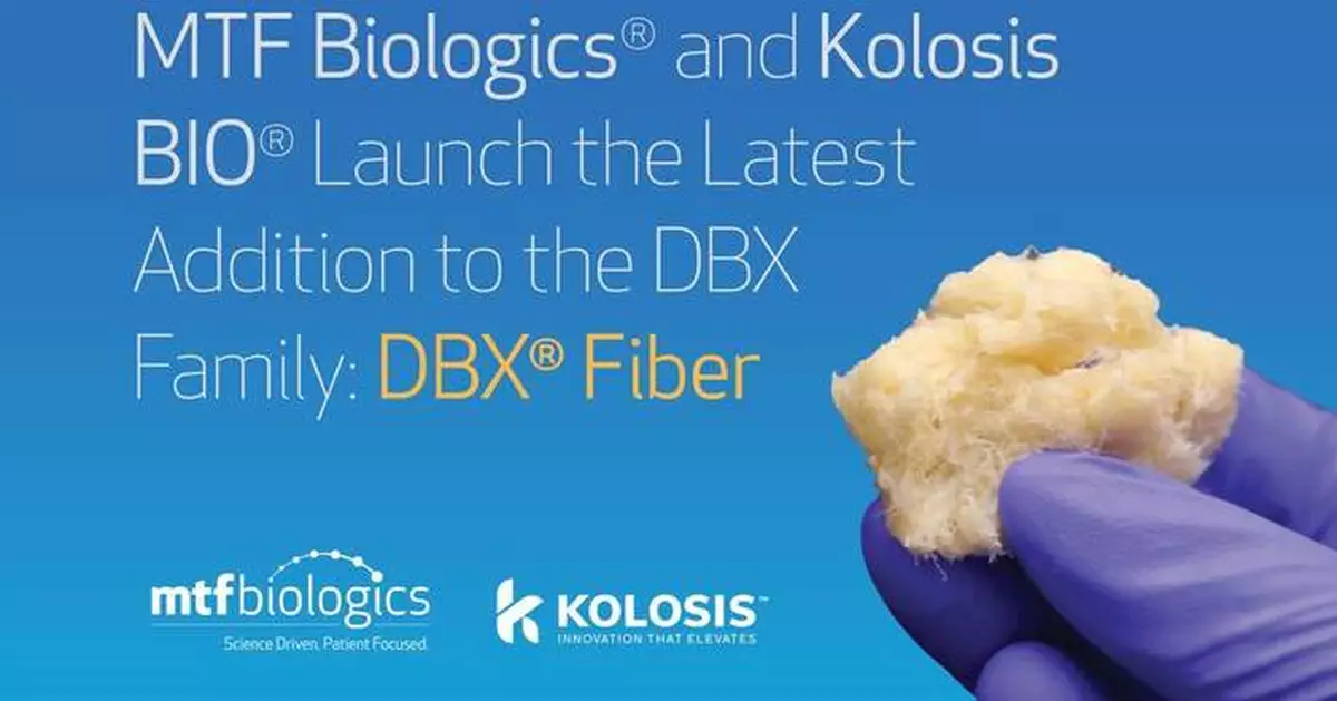 MTF生物製劑與Kolosis BIO合作 推出DBX纖維新品