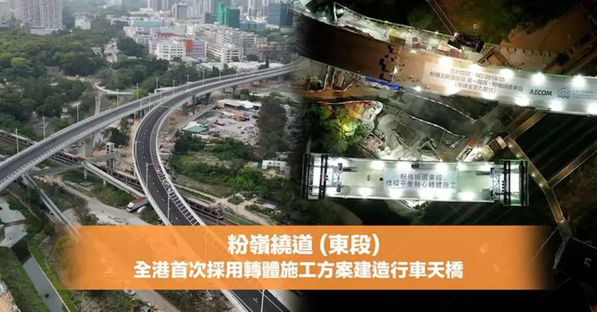 粉嶺繞道東段首採「橋樑轉體施工」 兩晚跨越東鐵線創全港先河