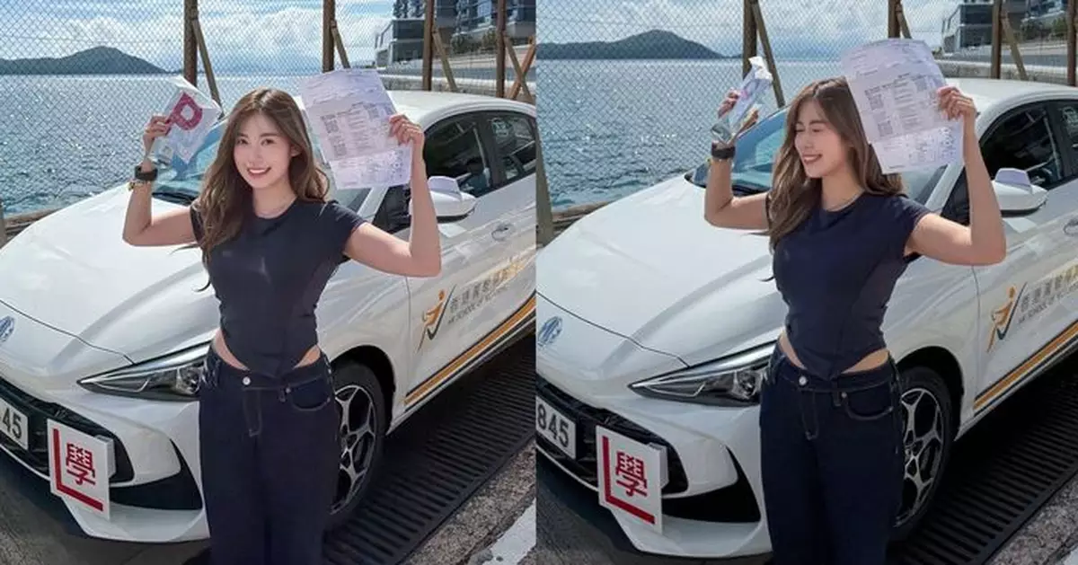 黃婧靈一Take Pass考獲車牌 自封「車神波」