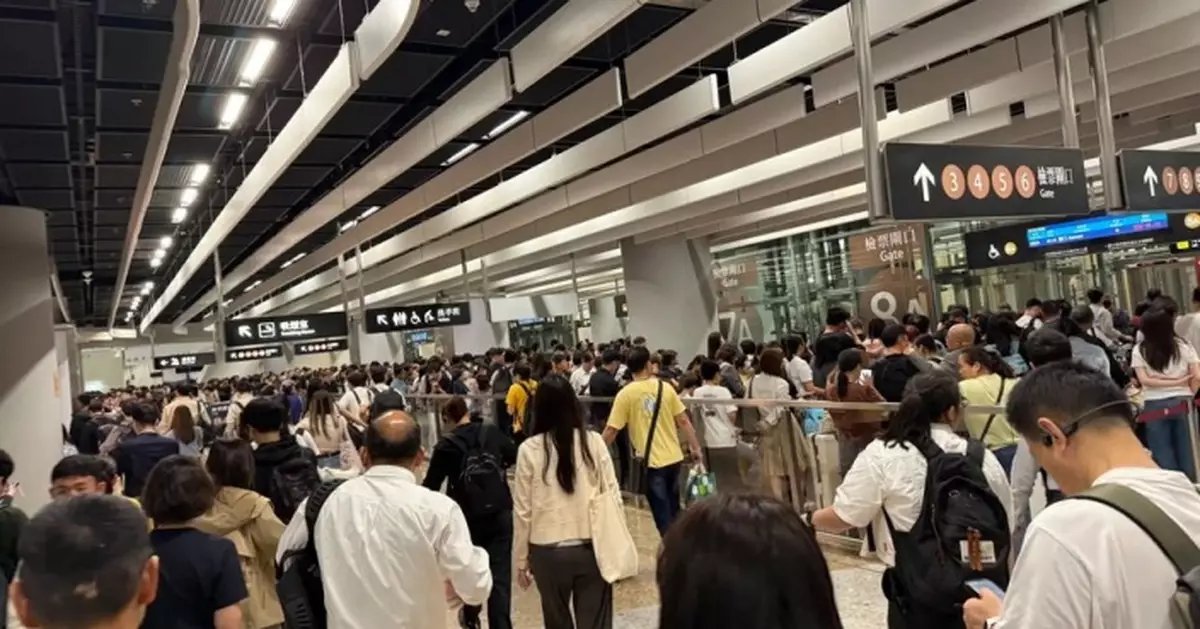 五一黃金周最後一日 截至晚上9時約13.6萬人次內地旅客離港