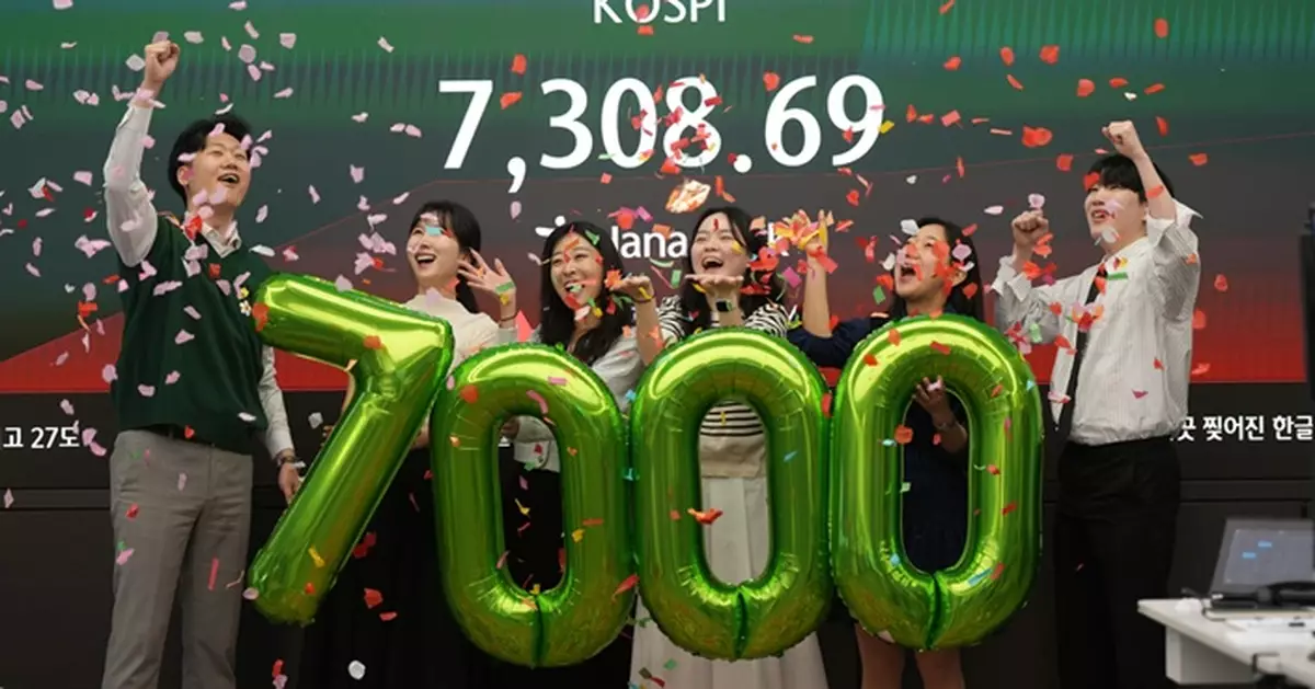 韓股突破7000點關 收漲6.45% 三星市值過萬億美元