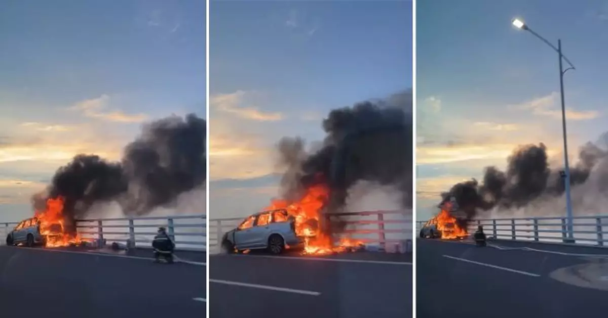 港珠澳大橋私家車自燃無人傷