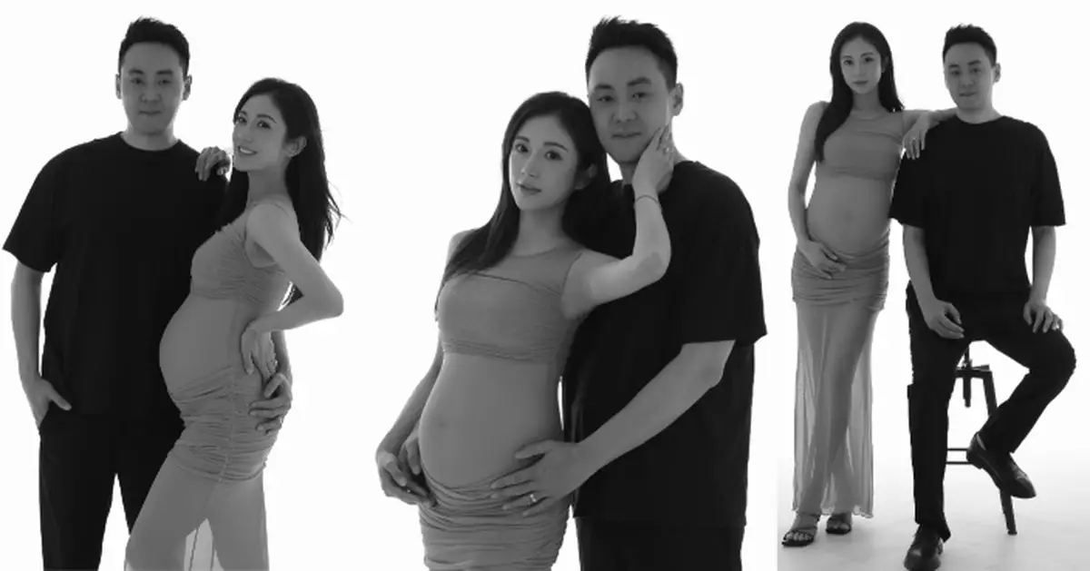 蔡嘉欣懷孕8個月IG晒黑白孕照 與丈夫相戀9年：我們在一起的第10年多了一個B