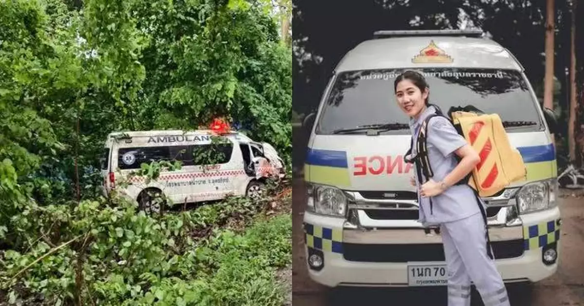 救護車趕赴車禍現場途中翻覆 泰女救護員被拋出車外喪生