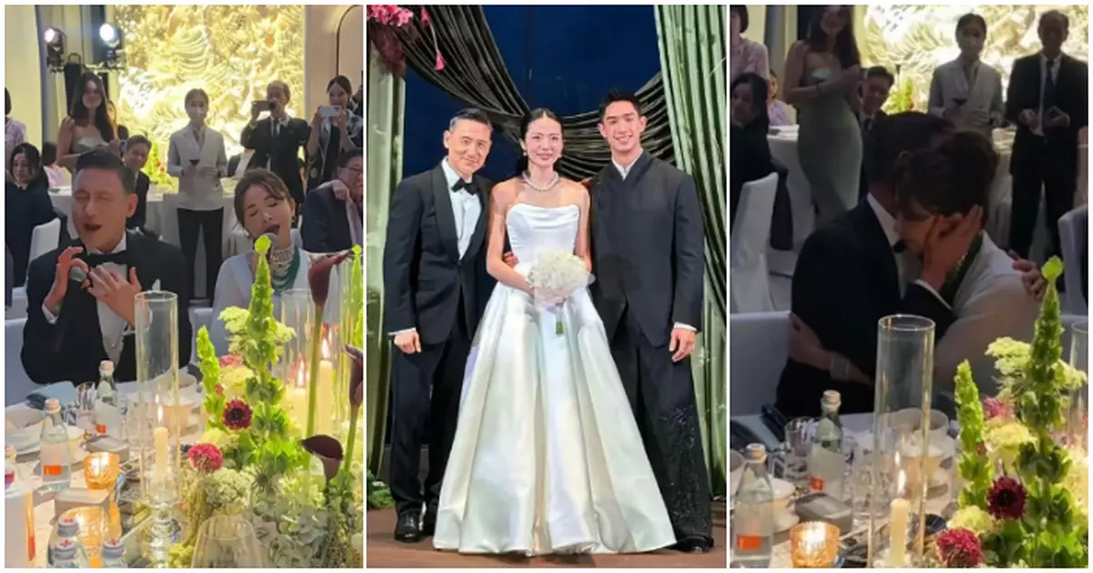 「美魔女」  吳婉芳二子胡智同低調結婚  契爺張學友坐主家席同吳婉芳合唱擁抱