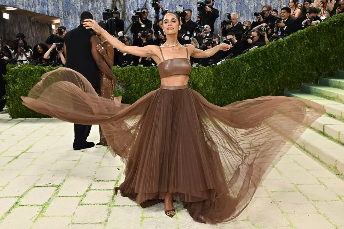 米絲蒂科普蘭（Misty Copeland）於2026年5月4日周一在紐約出席大都會藝術博物館服裝學院慈善晚會，慶祝「服裝藝術」展覽開幕。(美聯社圖片/Evan Agostini/Invision) AP圖片