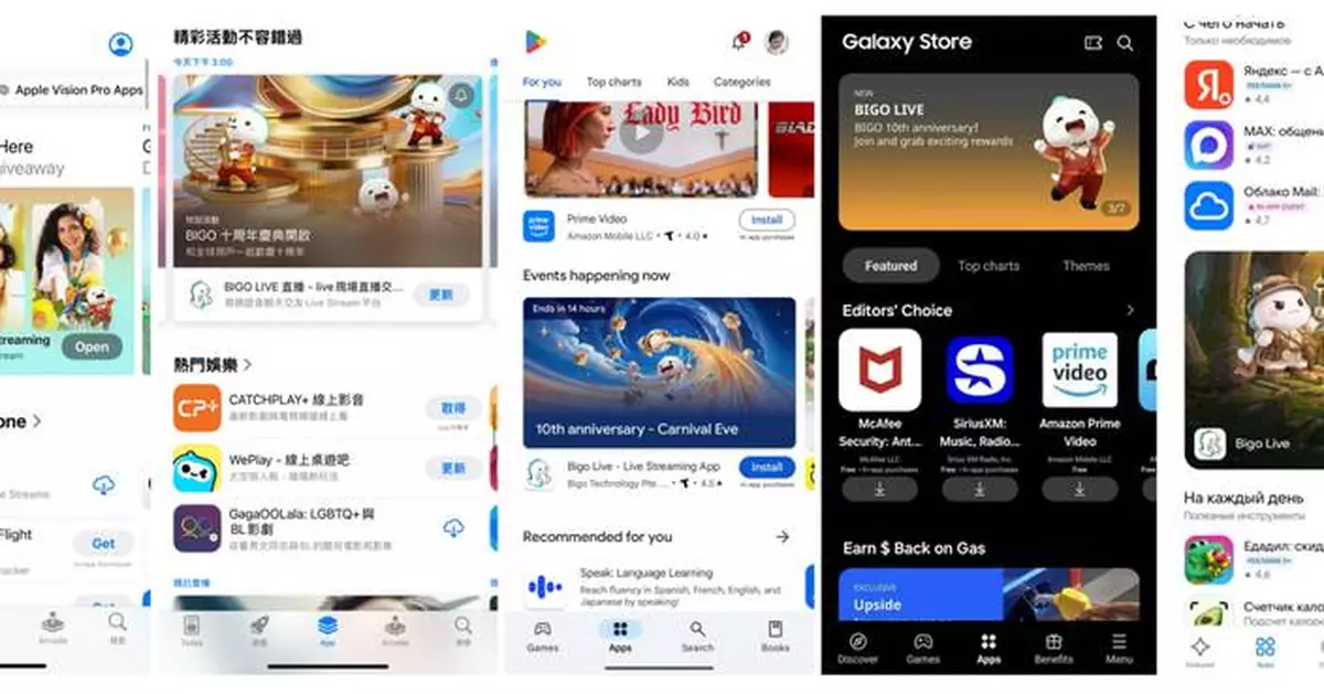 Bigo Live十週年獲全球應用商店重點推薦，用戶規模突破7億