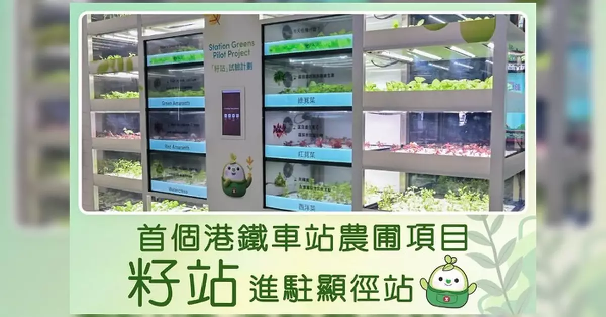 顯徑站大堂化身水耕農圃 港鐵首個車站種植計劃啟動