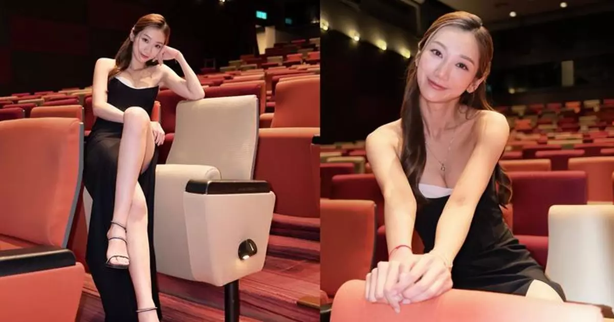 王嘉慧黑白高衩晚裝晒逆天長腿 翹腳坐觀眾席女人味爆發