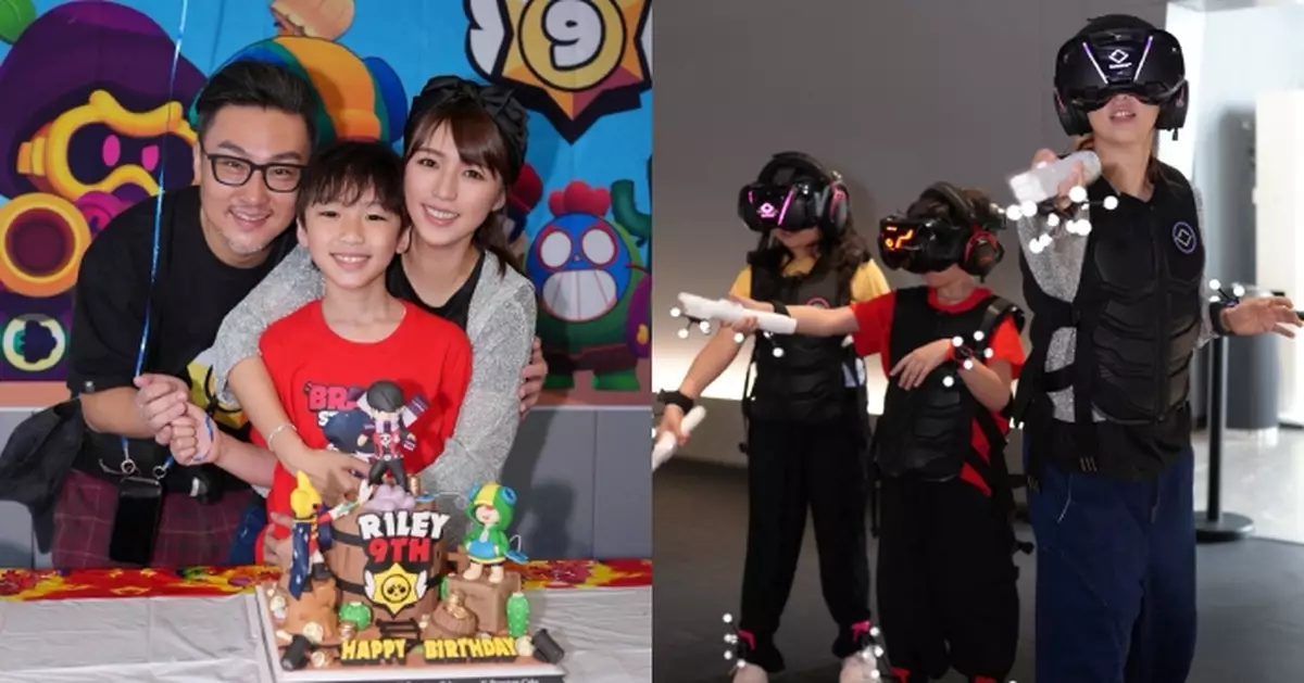 孫慧雪為大仔Riley慶祝9歲生日 包場齊玩VR遊戲慶祝