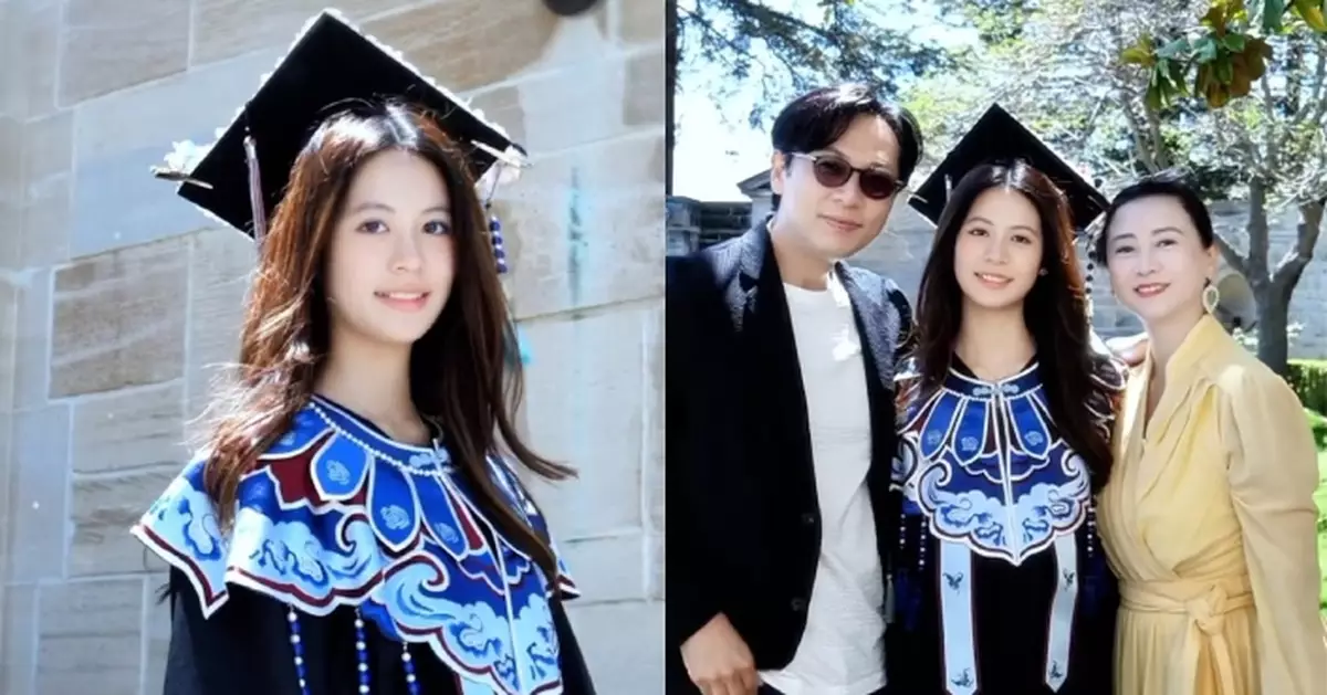 翁虹18歲女畢業仙氣感滿滿！ 傳統非遺「雲肩」配畢業袍出場