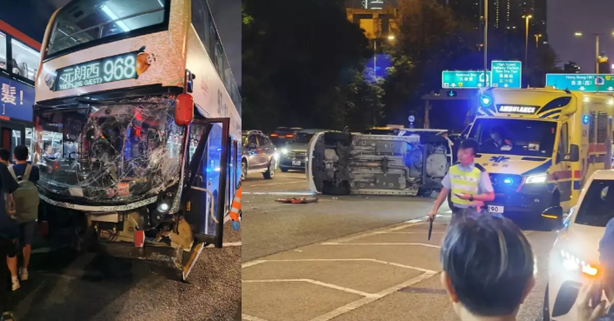 西九龍公路車禍涉巴士及兩私家車 3人送廣華醫院治理