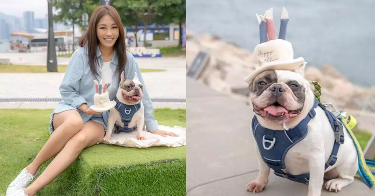 蘇韻姿為愛犬Otis慶祝6歲生日 晒長腿溫馨「母子照」