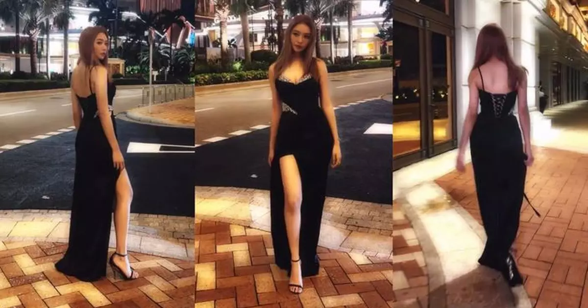 戴祖儀告別黑髮染紅棕 爆乳高衩晚裝變冷艷女神