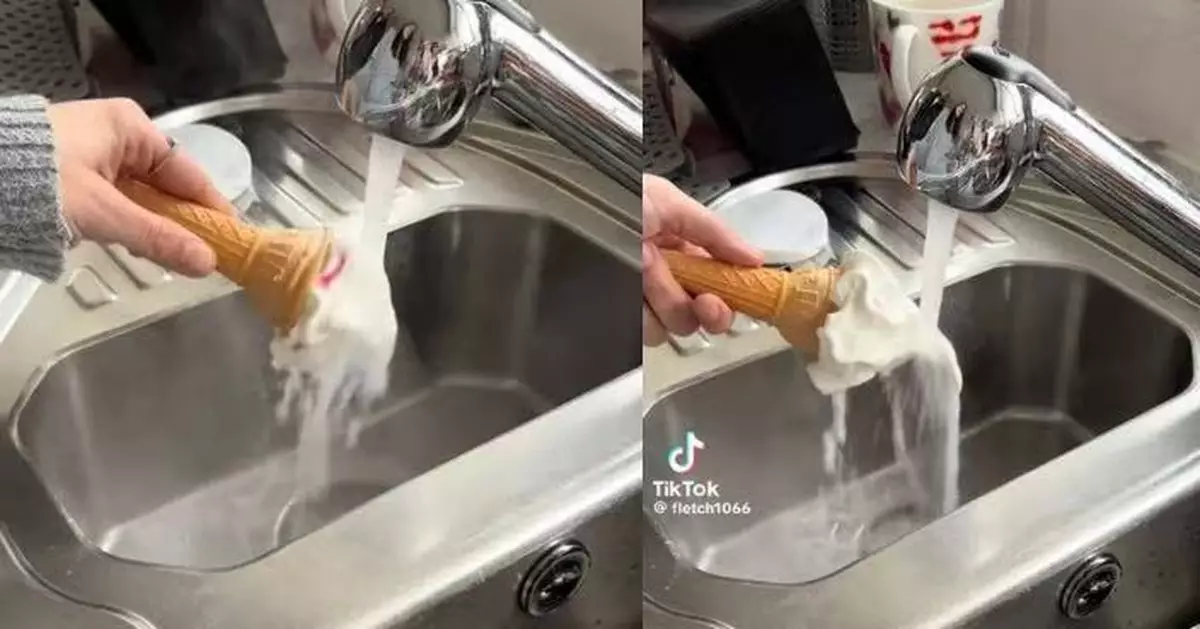TikTok瘋傳雪糕遭熱水狂沖久久不化影片 民眾質疑添加物過多