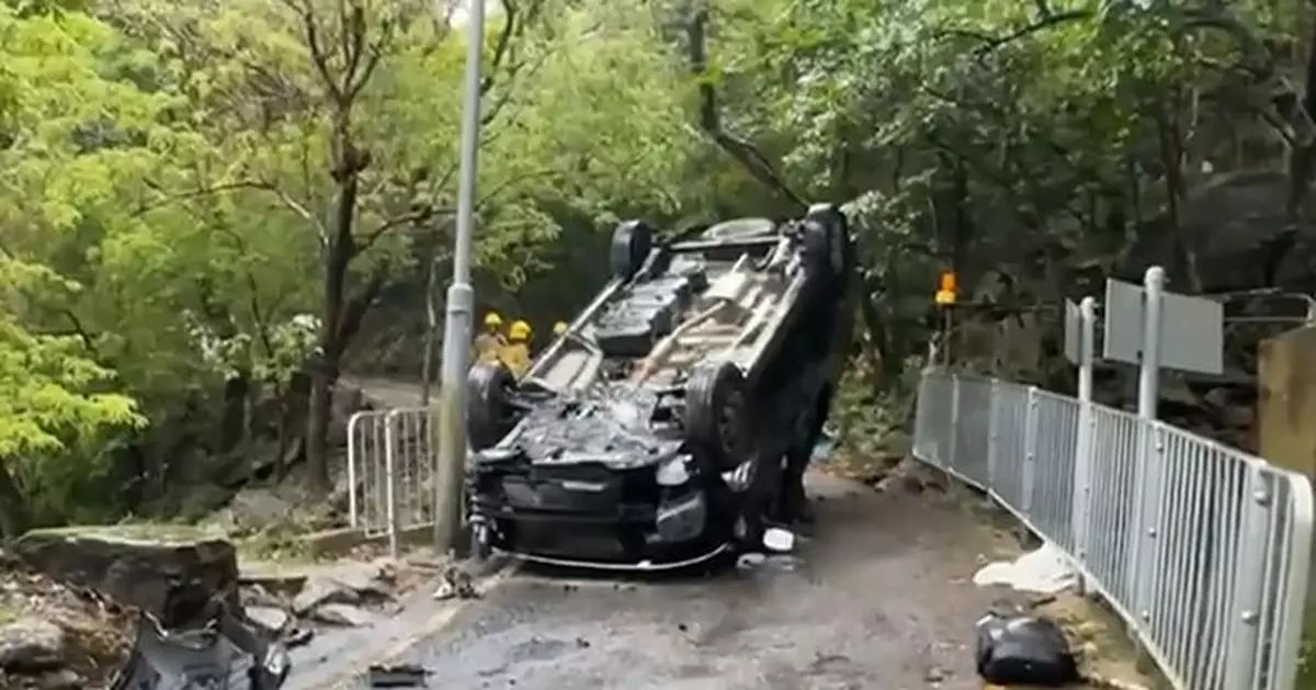 飛鵝山有客貨車失控撞樹 3乘客爬出後不知所終 另1人受傷送院
