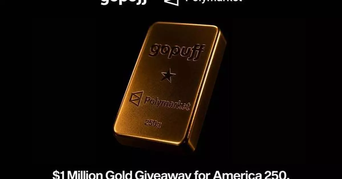 Gopuff聯手Polymarket慶祝美國250周年 送出百萬美元黃金