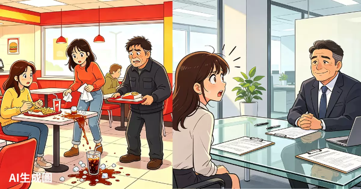 麥當勞幫「維修大叔」抹可樂　港女面試先知真正身份：唔好以貌取人