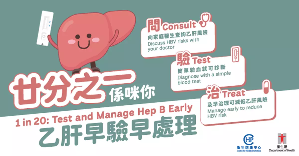 乙肝篩查及治理可預防肝癌 衞生署呼籲市民早驗早處理