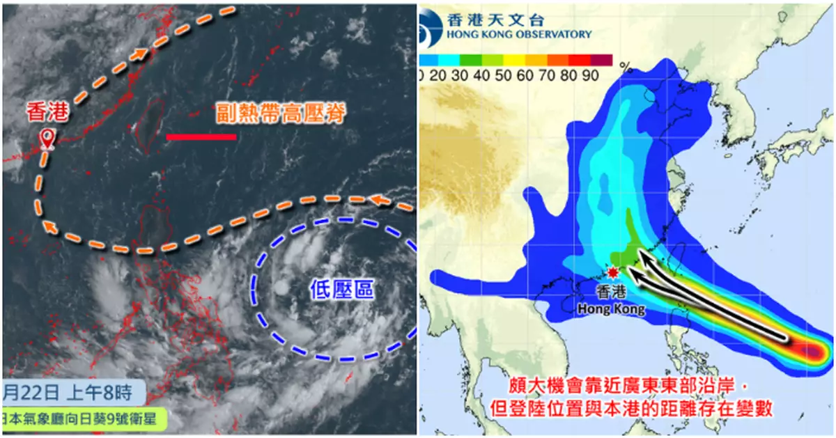 天氣 | 天文台：料熱帶氣旋周末移向廣東東部　與本港距離仍存變數