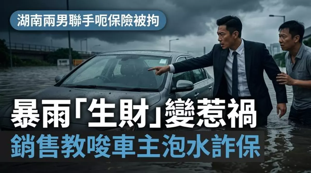 汽車銷售慫恿泡水「理賠後買新車」湖南兩男聯手呃保險遭刑拘