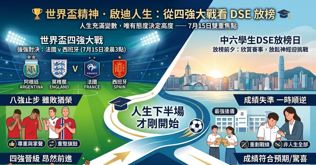 世界盃四強激戰 DSE放榜在即：努力有收穫 失手亦非終點