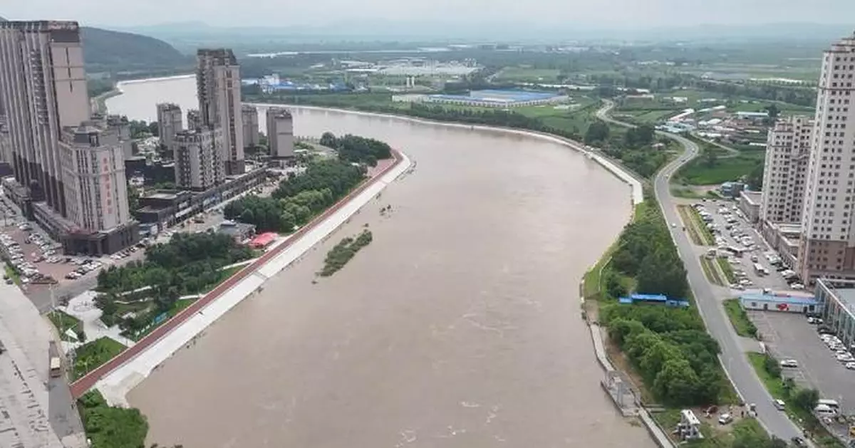 中國東北尚志縣應對颱風巴威 洪峰過後水位回落