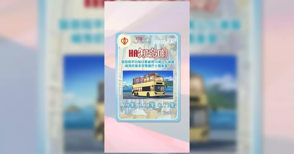 醫管局每日處理15萬公斤被服 重量相等於11架雙層巴士